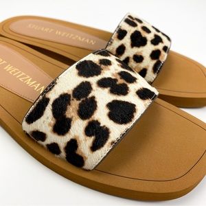 Nib Stuart Weitzman Delilah Leopard Print Calf Hai